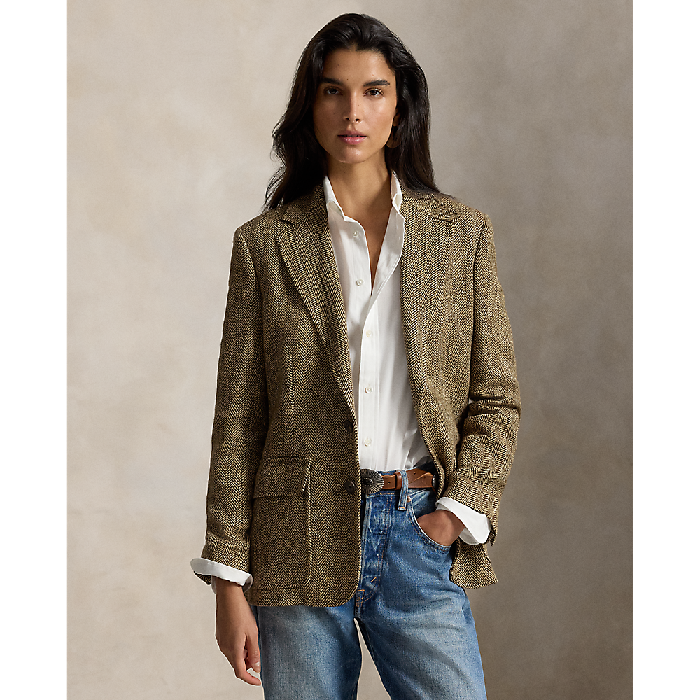 PRL Single-Breasted Herringbone Blazer /Sako 211891070001