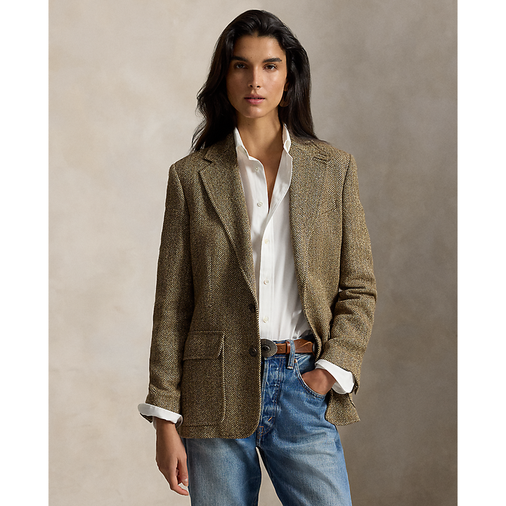 PRL Single-Breasted Herringbone Blazer /Sako 211891070001