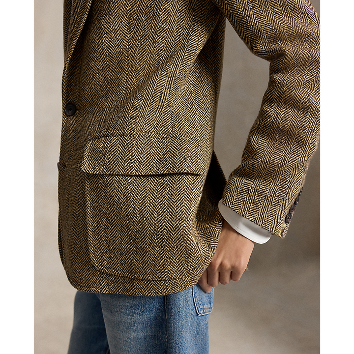 PRL Single-Breasted Herringbone Blazer /Sako 211891070001