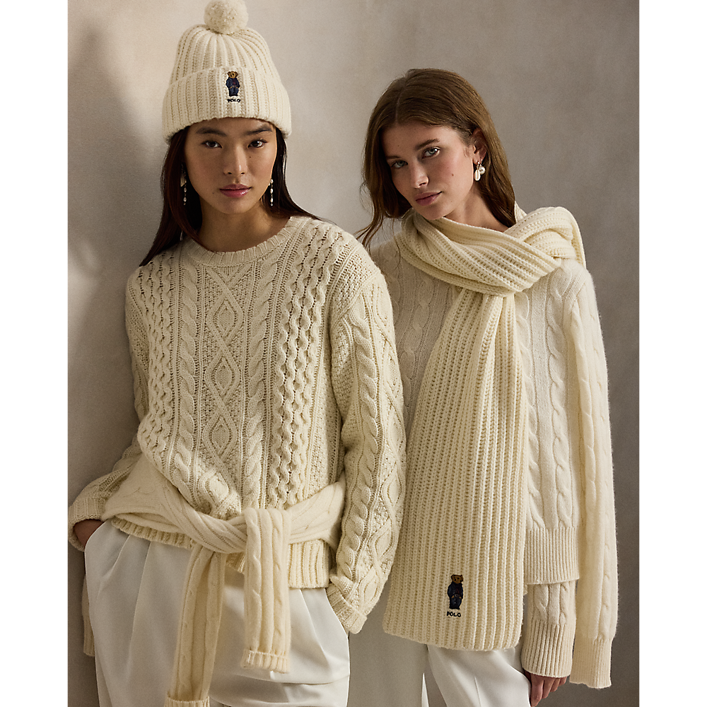 PRL Polo Bear Rib-Knit Scarf/Šal 455931877001
