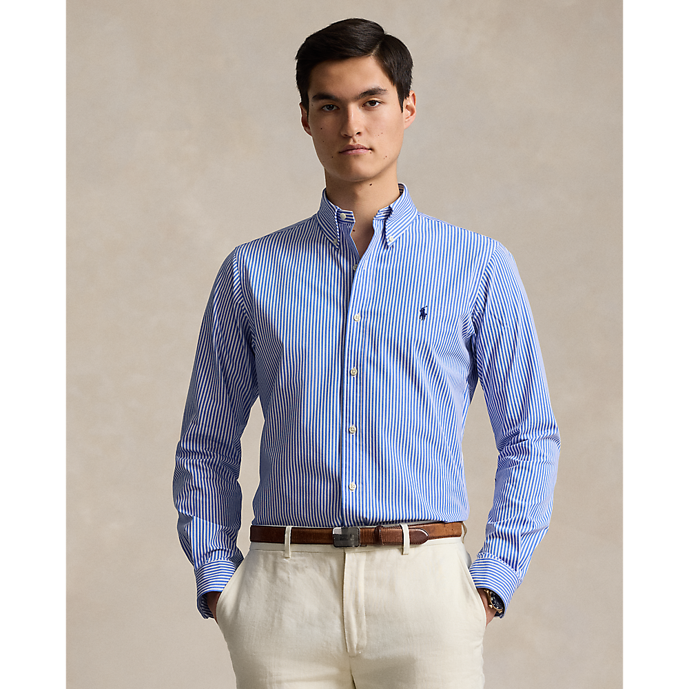 PRL Custom Fit Striped Stretch Poplin Shirt/Košulja 710929346001