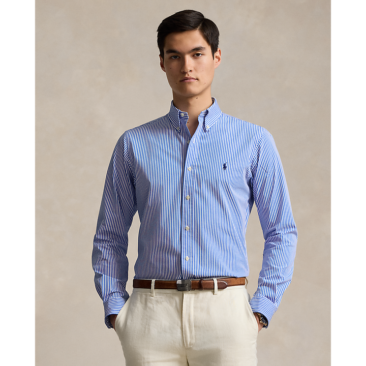 PRL Custom Fit Striped Stretch Poplin Shirt/Košulja 710929346001