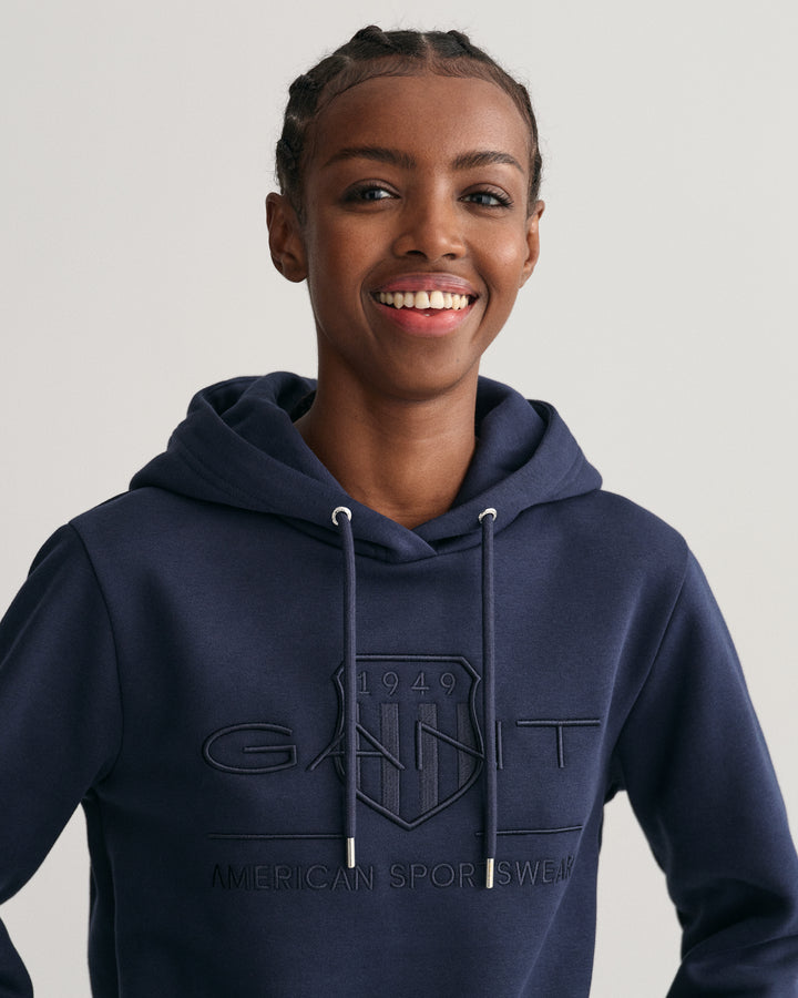 GANT Reg Tonal Shield Hoodie/Duks 4203648