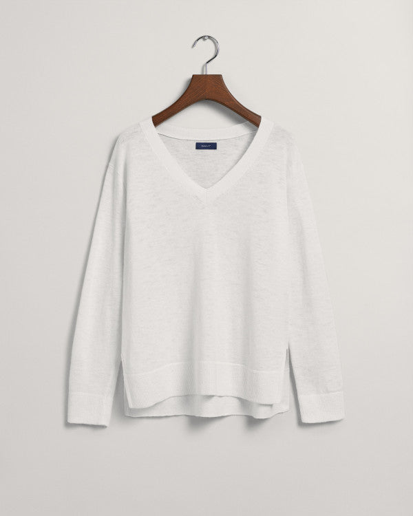 GANT Linen Blend V-Neck Sweater/Pulover 4805191