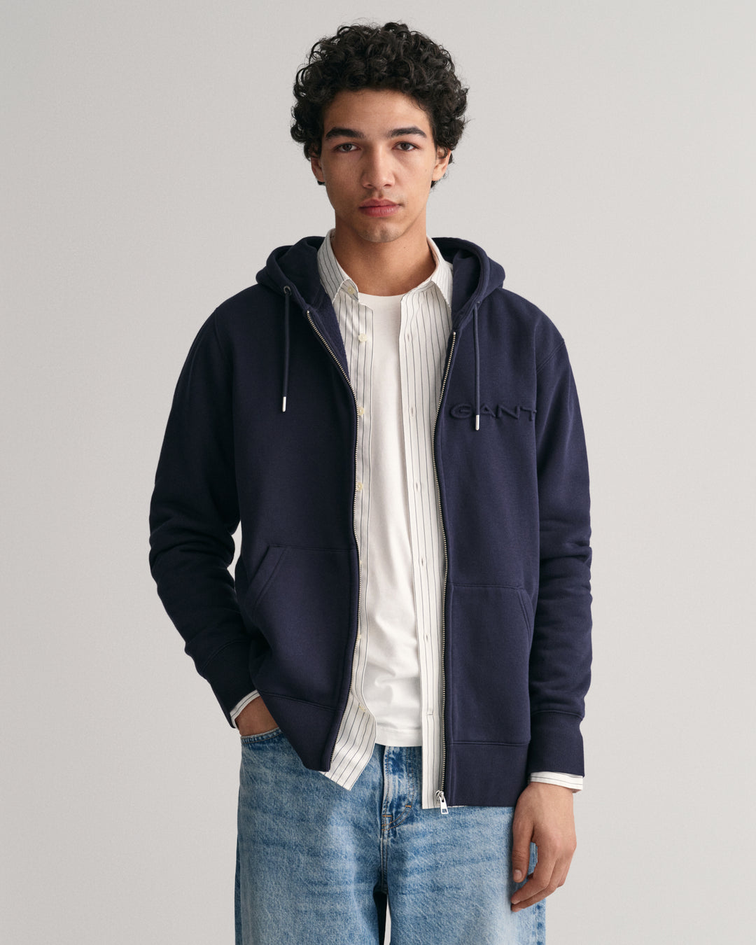 GANT Embossed Full Zip Hoodie/Duks 2068024