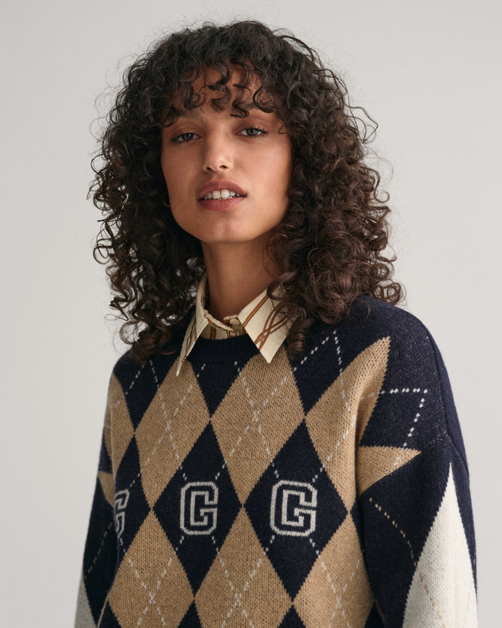 GANT Superfine Argyle C-Neck/Pulover 4802142