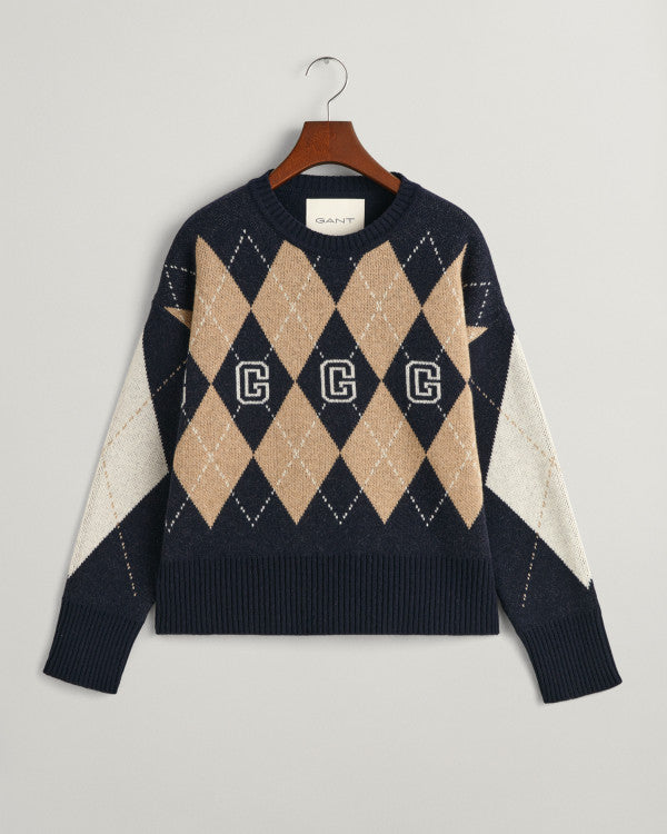 GANT Superfine Argyle C-Neck/Pulover 4802142