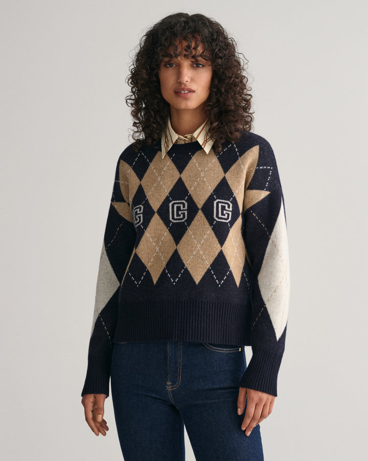 GANT Superfine Argyle C-Neck/Pulover 4802142