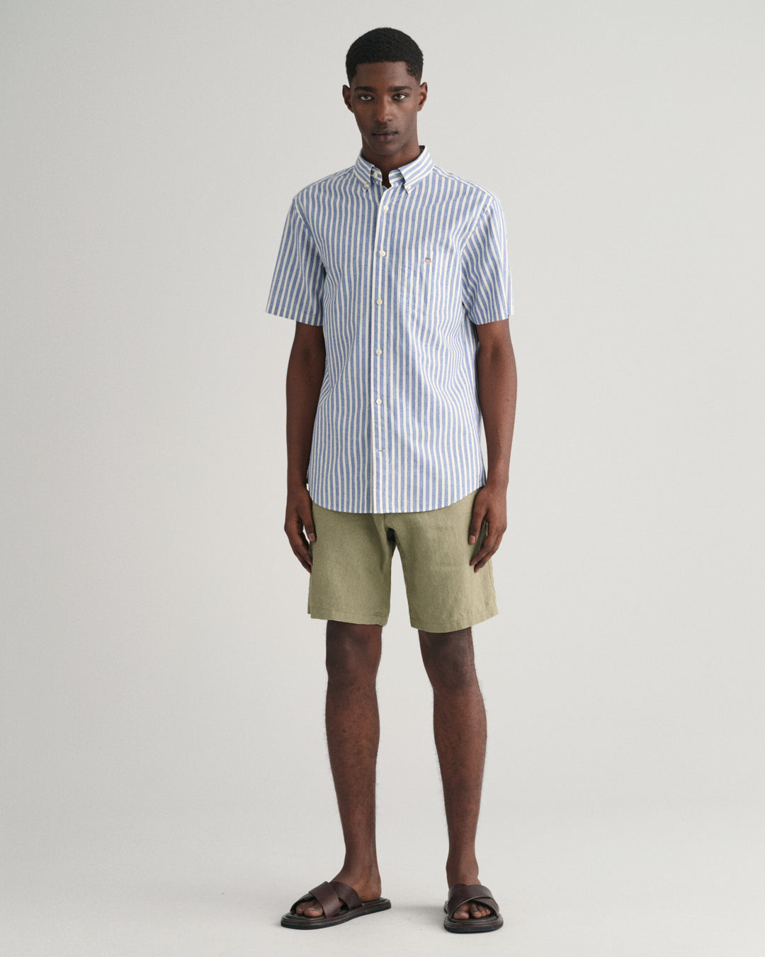 GANT Reg Cotton Linen Stripe Ss Shirt/Košulja 3240061