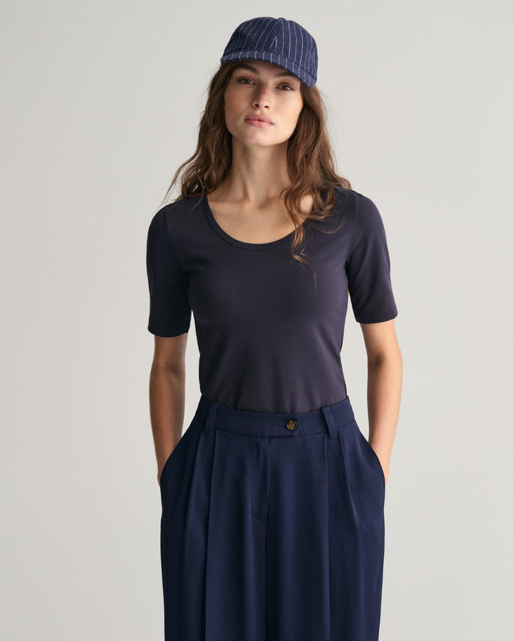 GANT Slim Cot/Ela Ss Scoop Neck Top/Majica 4203491