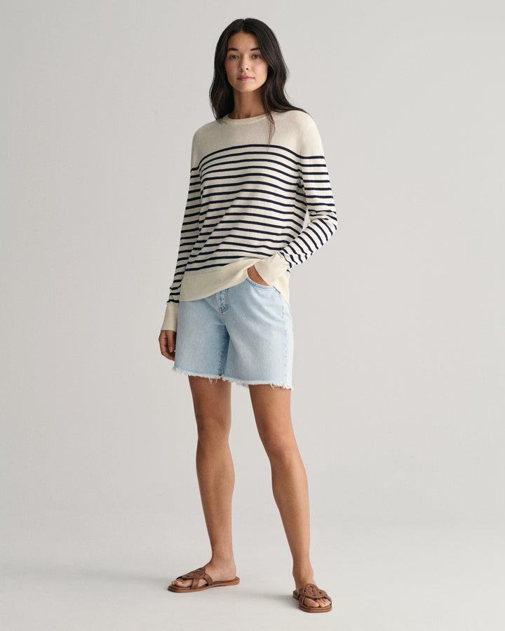 GANT Fine Knit Striped C-Neck/Pulover 4805235