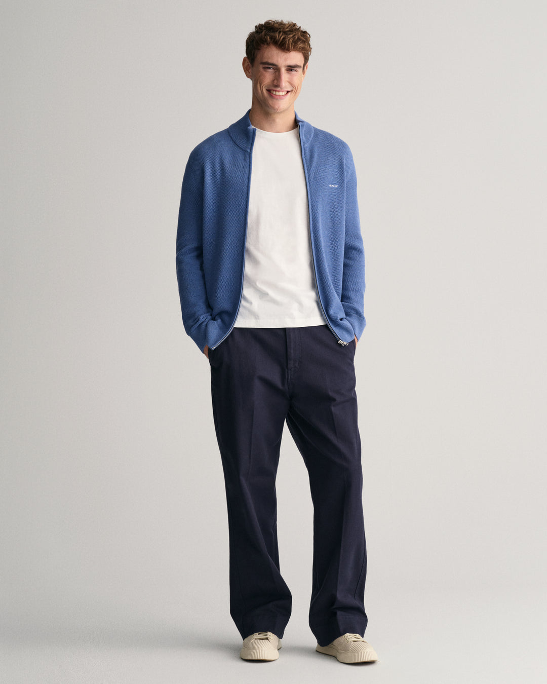 GANT Cotton Pique Zip Cardigan/Pulover 8040524