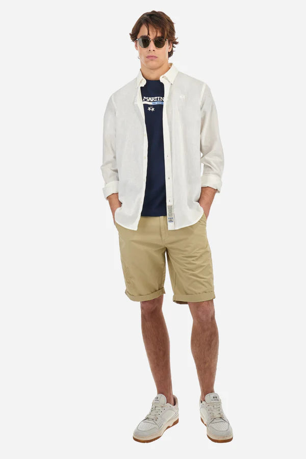 La Martina Shirt Light Cotton Linen  /Košulja MAC006-TL141