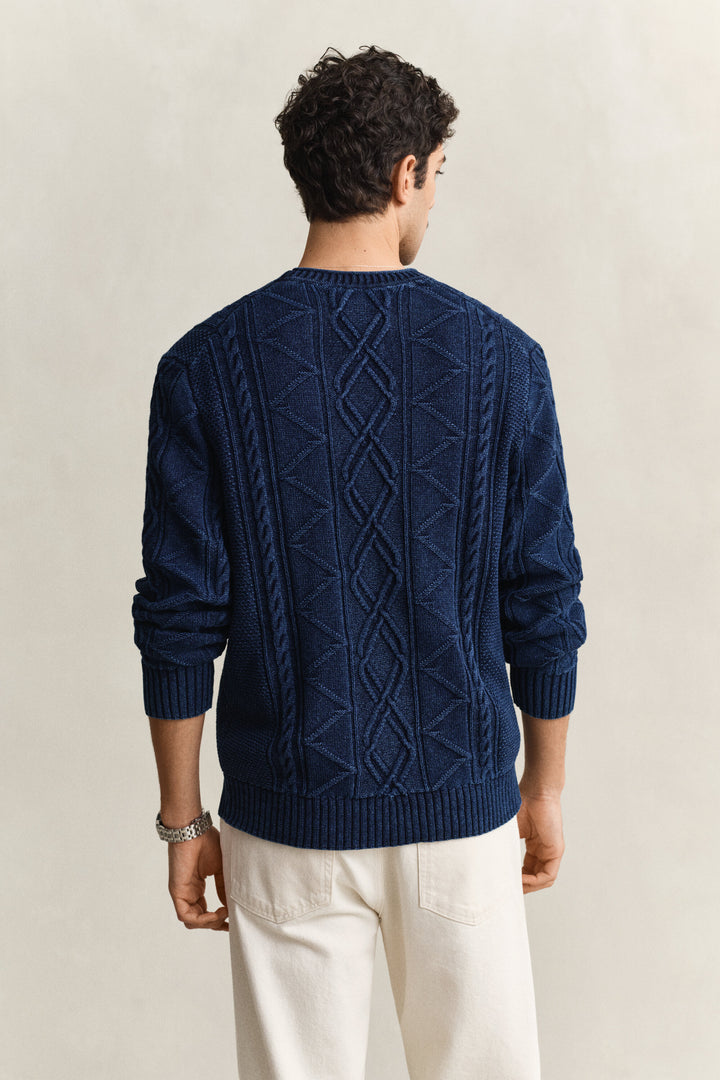 GANT Indigo Cable Knit Sweater/Pulover 8030279