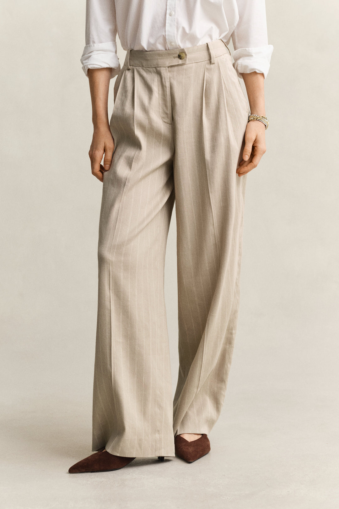 GANT Pinstriped Linen Blend Pants/Hlače 4150392