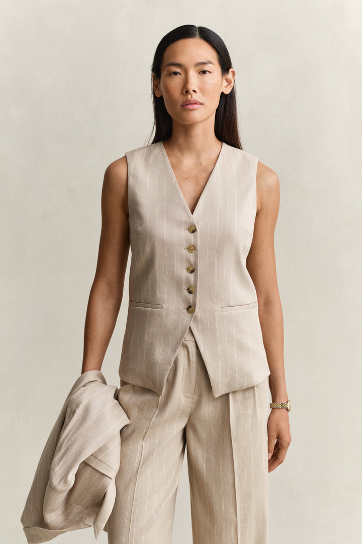 GANT Pinstriped Linen Blend Vest/Prsluk 4770356