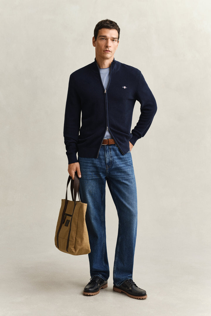 GANT Textured Cotton Zip Cardigan/Pulover 8030293