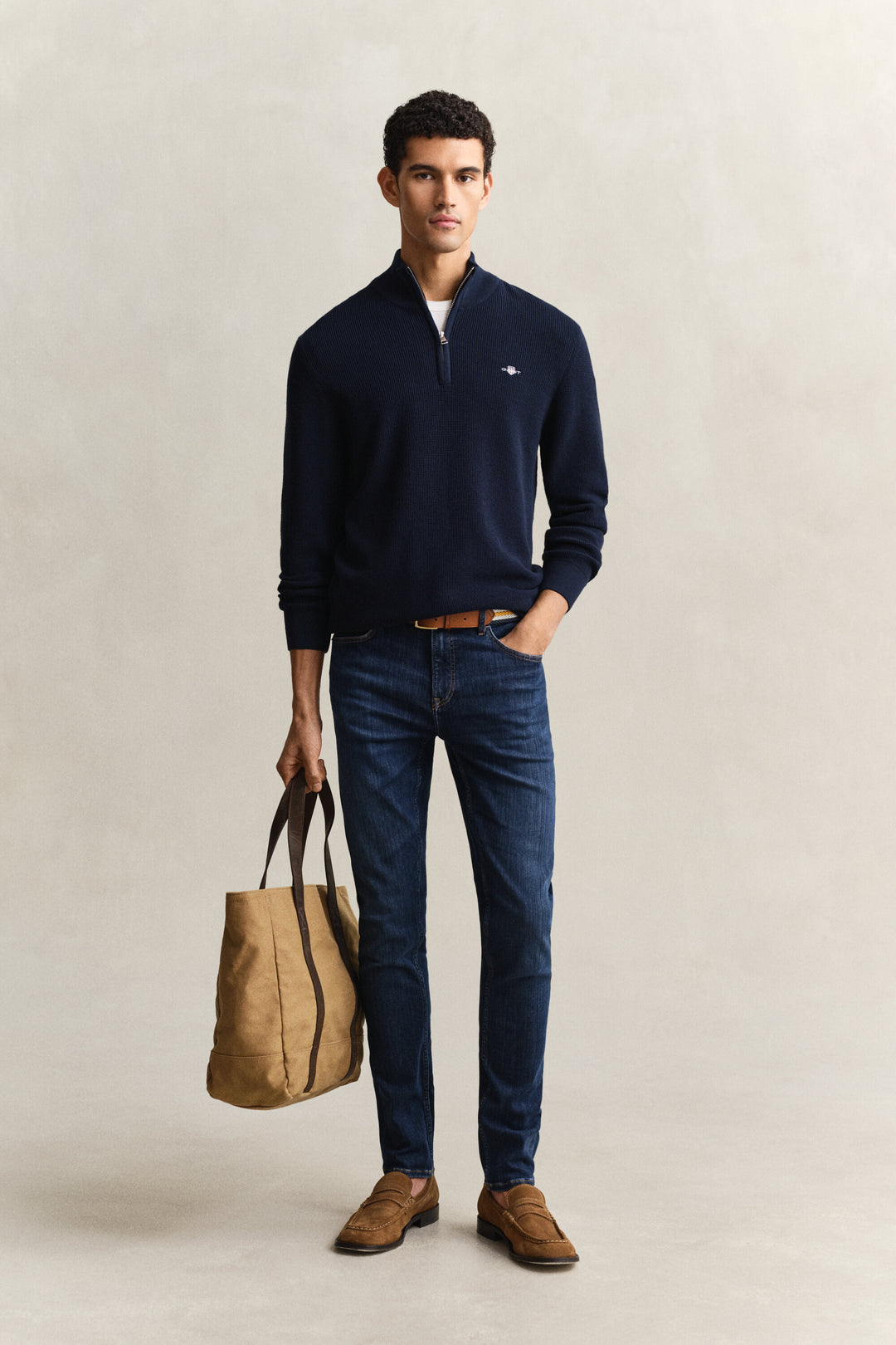GANT Waffle Knit Half-Zip Sweater/Pulover 8030292