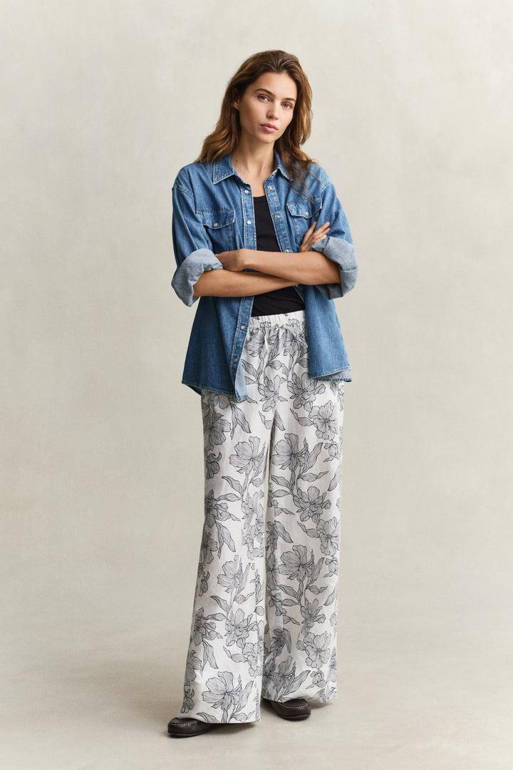 GANT Floral Linen Pants/Hlače 4150396