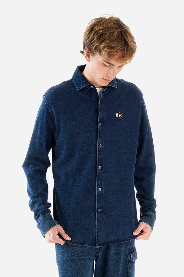 La Martina Shirt Indigo Piquet /Košulja MAC015-PK188