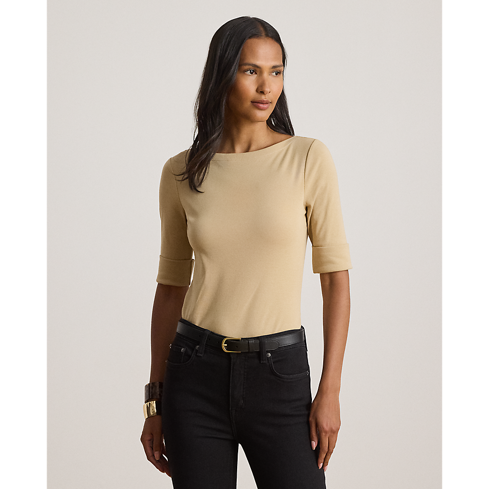 LRL Stretch Cotton Boatneck Tee/Majica 200654963177