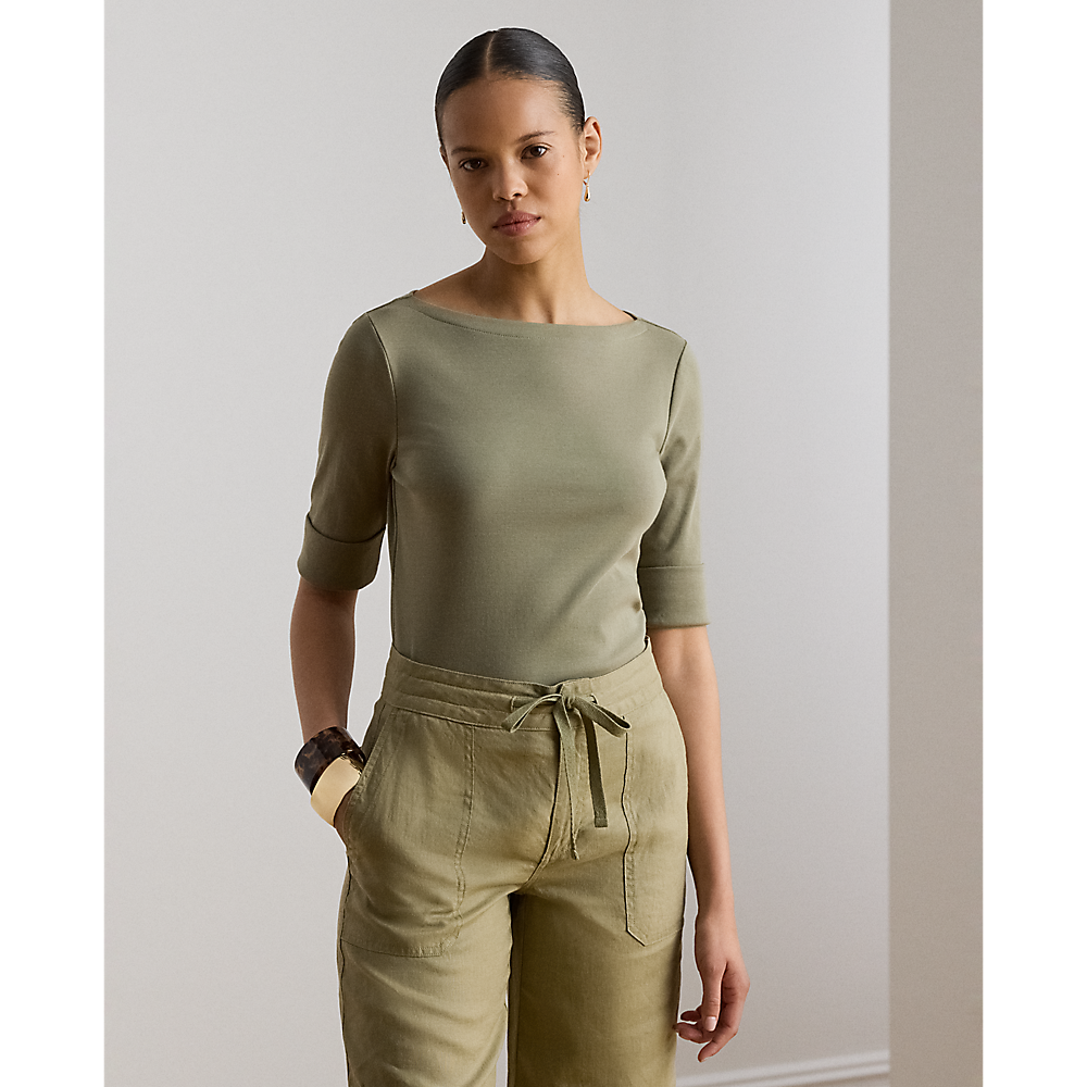 LRL Stretch Cotton Boatneck Tee/ Majica 200654963204
