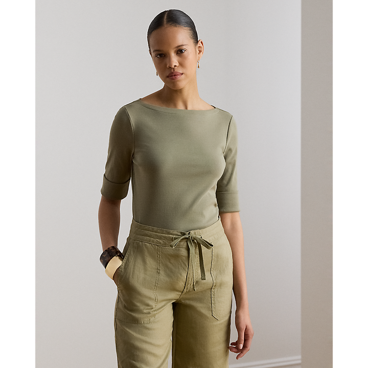 LRL Stretch Cotton Boatneck Tee/ Majica 200654963204