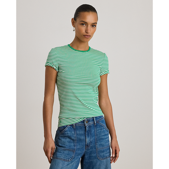 LRL  Striped Stretch Cotton Crewneck Tee/Majica 200P03721003