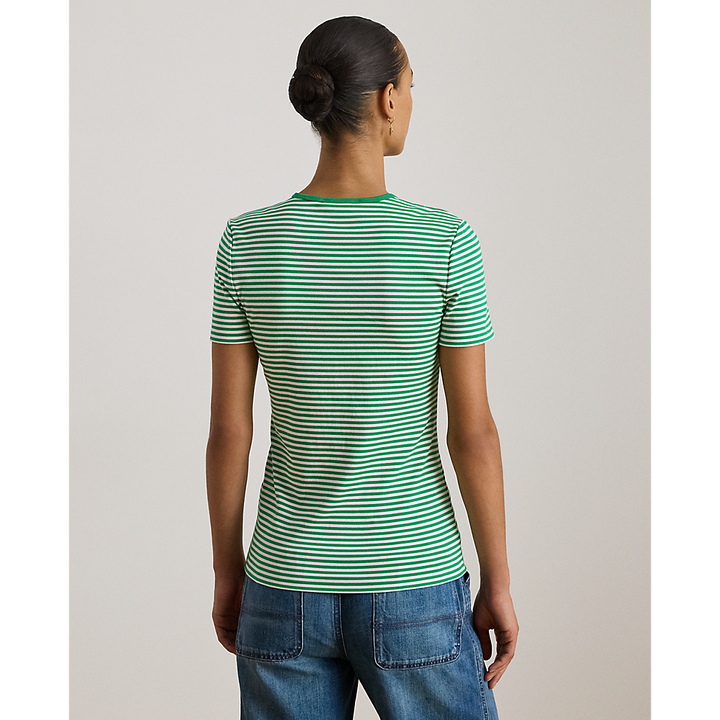 LRL  Striped Stretch Cotton Crewneck Tee/Majica 200P03721003