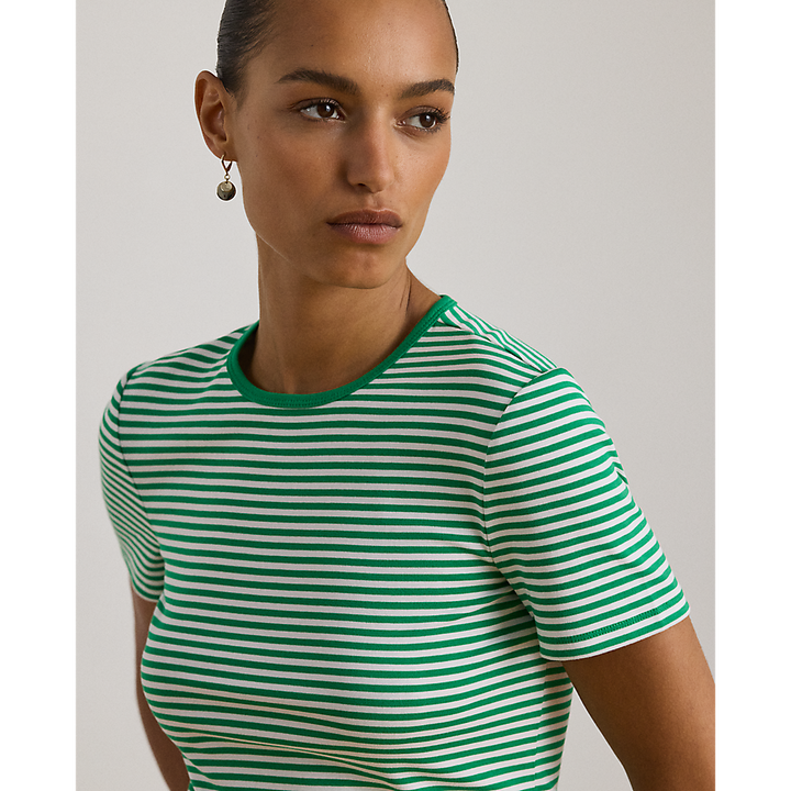 LRL  Striped Stretch Cotton Crewneck Tee/Majica 200P03721003