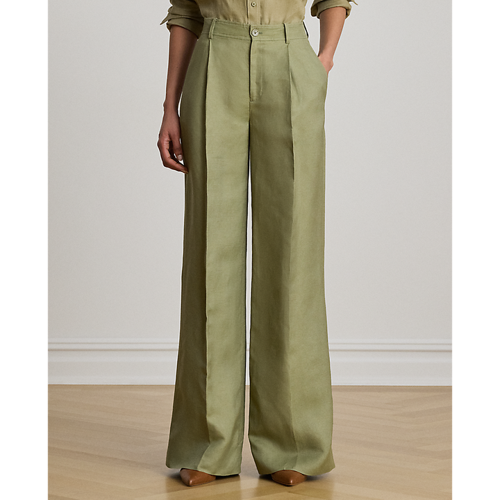 LRL Linen-Blend Twill Wide-Leg Pant/Hlače 200P13458005