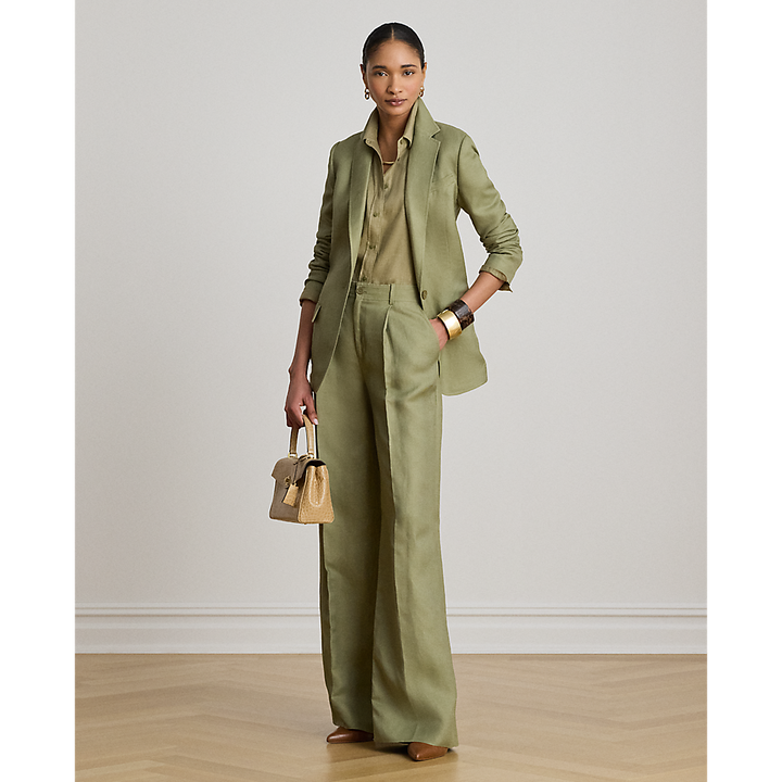 LRL Linen-Blend Twill Wide-Leg Pant/Hlače 200P13458005