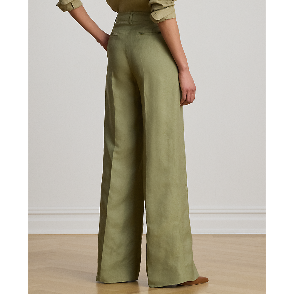 LRL Linen-Blend Twill Wide-Leg Pant/Hlače 200P13458005