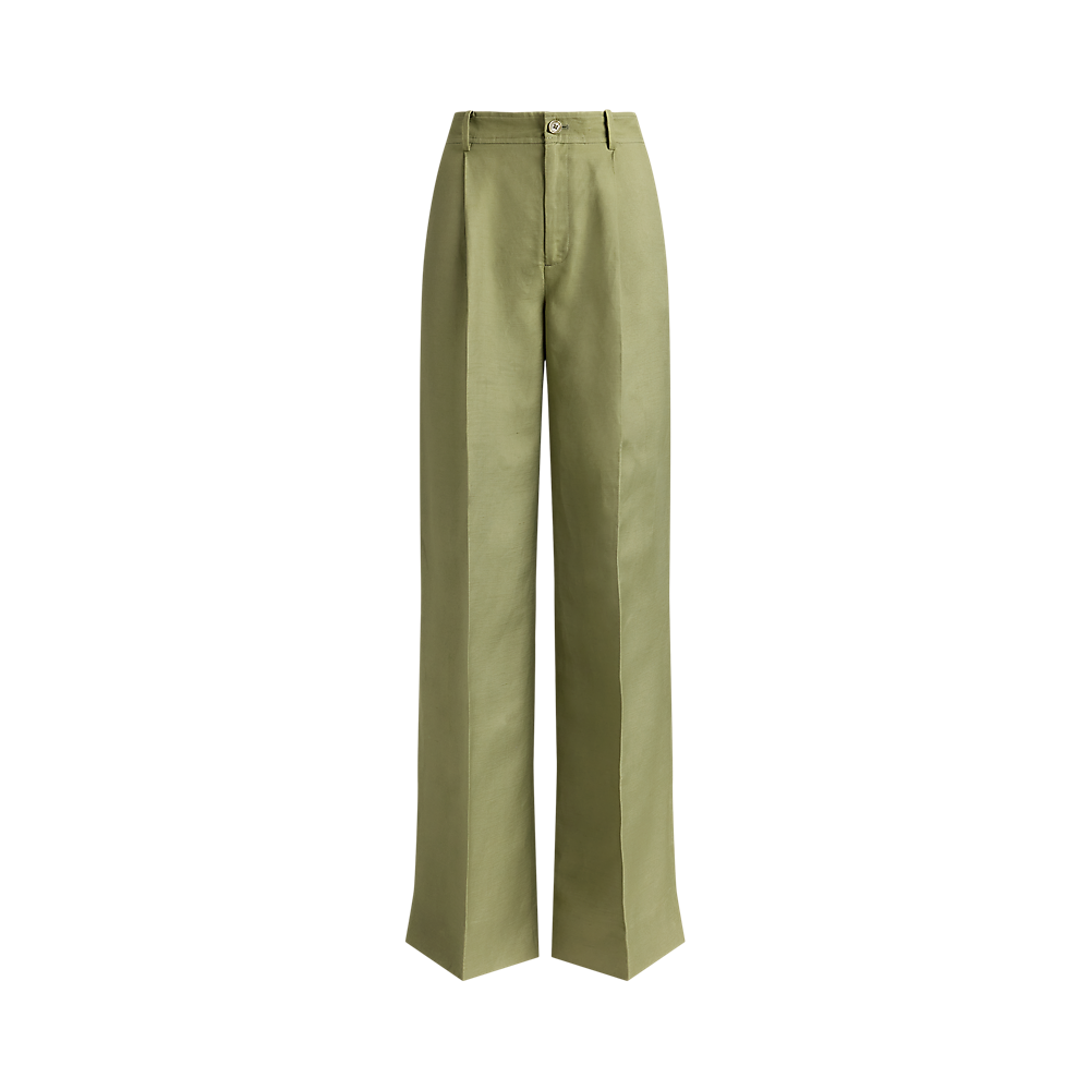 LRL Linen-Blend Twill Wide-Leg Pant/Hlače 200P13458005