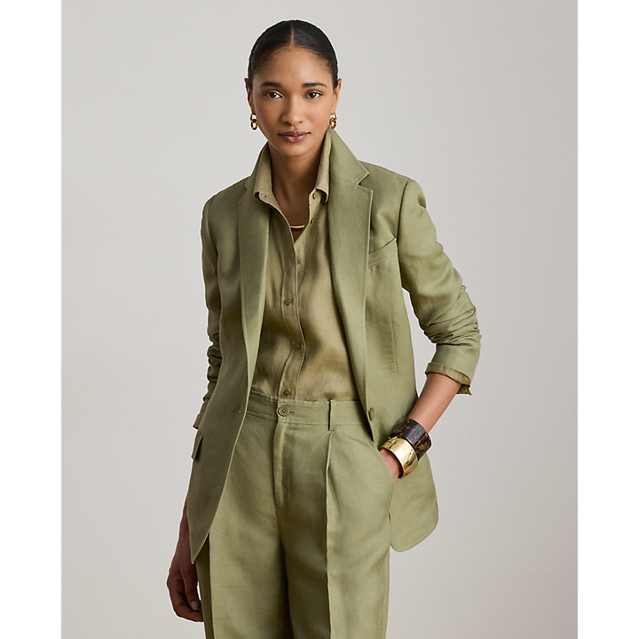 LRL Linen-Blend Twill Blazer/Sako 200P13643004