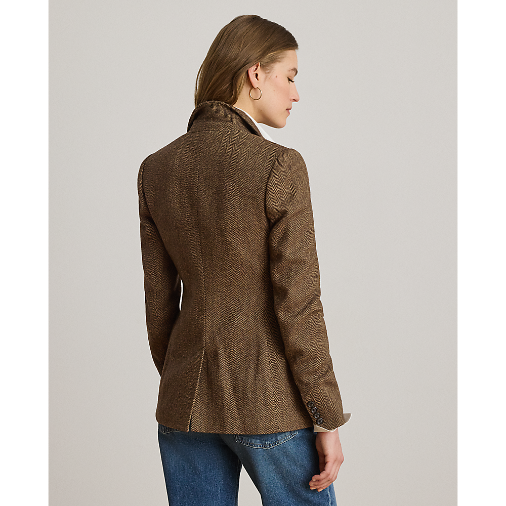 LRL Cotton-Blend Herringbone Blazer/ Sako 200P13676001