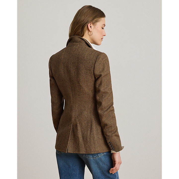 LRL Cotton-Blend Herringbone Blazer/ Sako 200P13676001