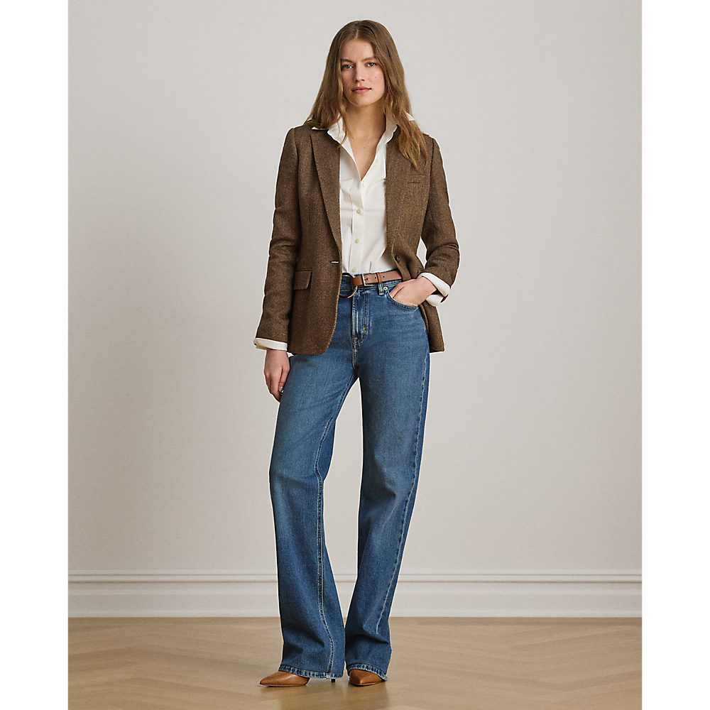LRL Cotton-Blend Herringbone Blazer/ Sako 200P13676001