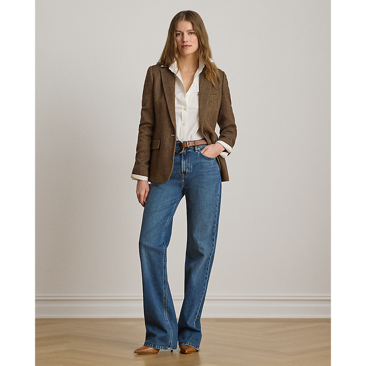 LRL Cotton-Blend Herringbone Blazer/ Sako 200P13676001