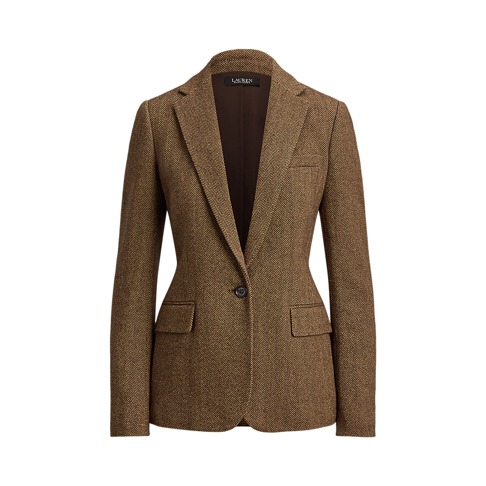 LRL Cotton-Blend Herringbone Blazer/ Sako 200P13676001