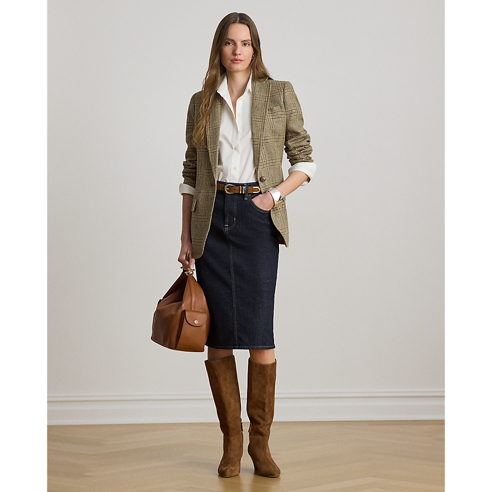 LRL Glen Plaid Linen Twill Blazer/Sako 200P14006001