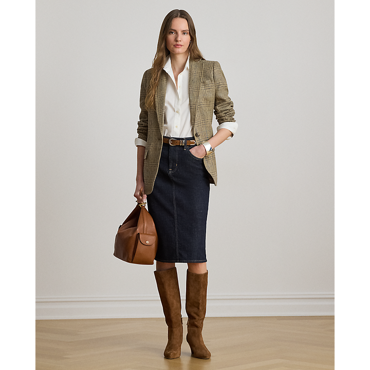 LRL Glen Plaid Linen Twill Blazer/Sako 200P14006001