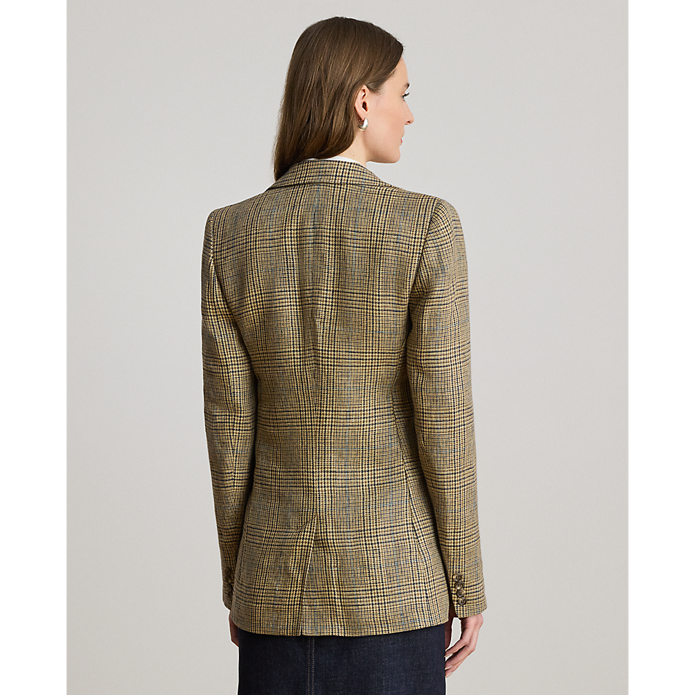 LRL Glen Plaid Linen Twill Blazer/Sako 200P14006001