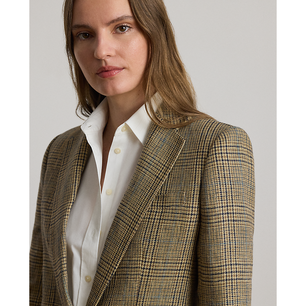 LRL Glen Plaid Linen Twill Blazer/Sako 200P14006001