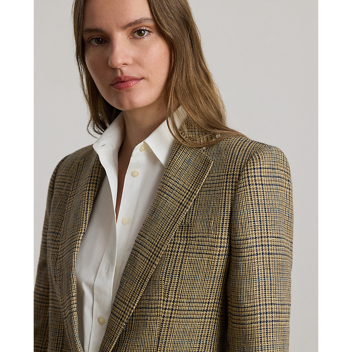 LRL Glen Plaid Linen Twill Blazer/Sako 200P14006001