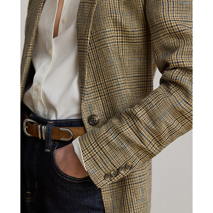 LRL Glen Plaid Linen Twill Blazer/Sako 200P14006001
