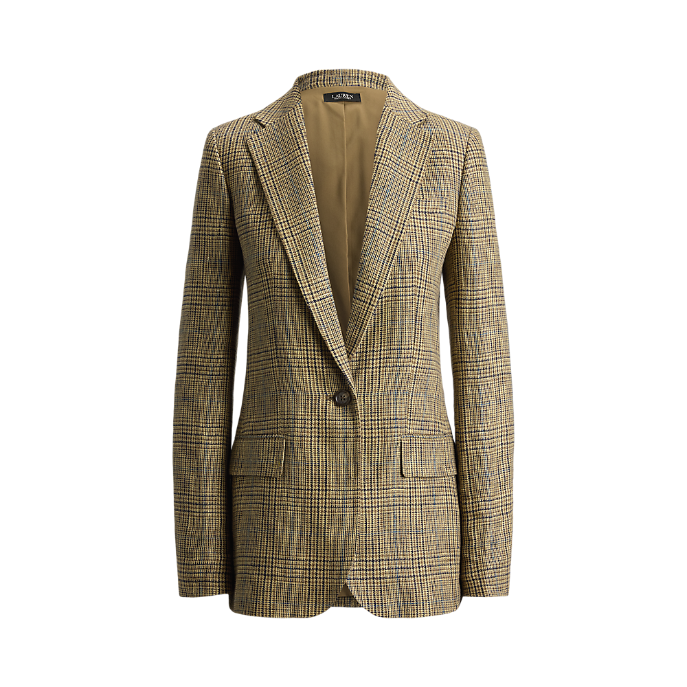 LRL Glen Plaid Linen Twill Blazer/Sako 200P14006001