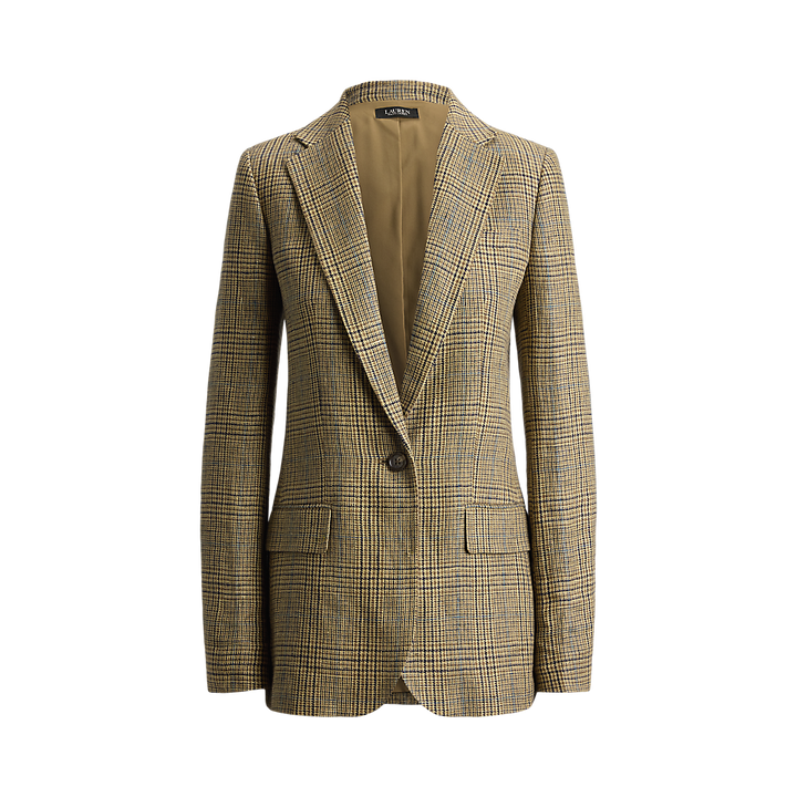 LRL Glen Plaid Linen Twill Blazer/Sako 200P14006001