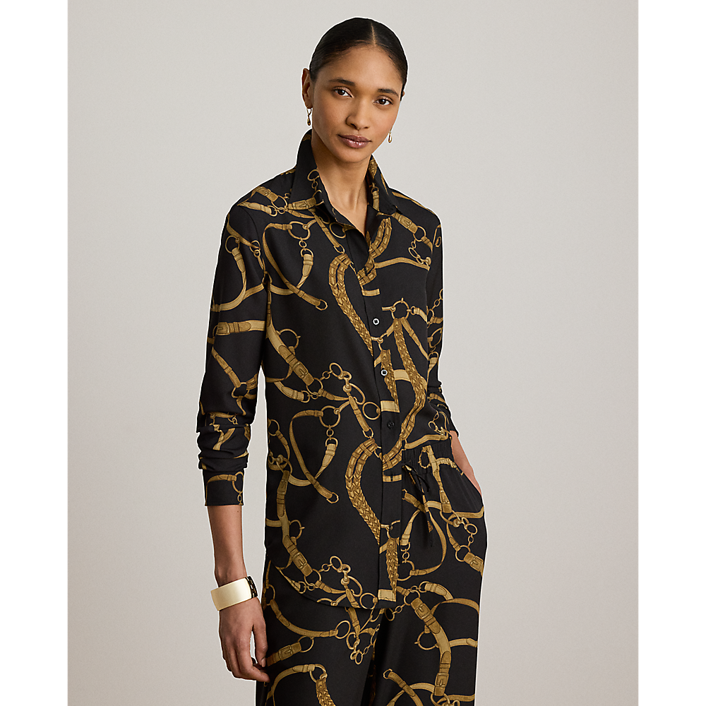 LRL Classic Fit Belting-Print Crepe Shirt/Košulja 200P14013001