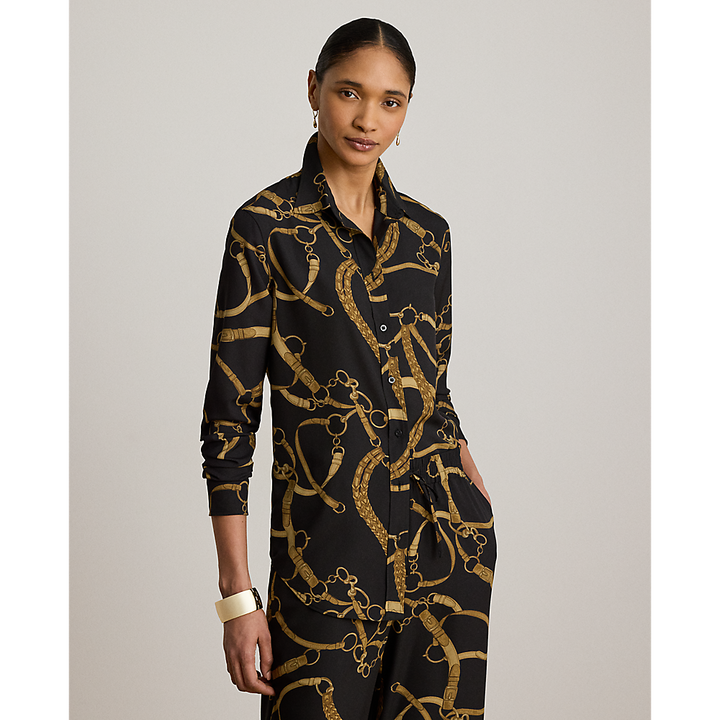 LRL Classic Fit Belting-Print Crepe Shirt/Košulja 200P14013001